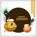 Happy Janmashtami celebration religious background