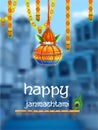 Happy Janmashtami festival background of India