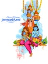 Happy Janmashtami festival background of India