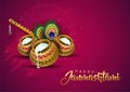 Janmashtamihappy janmashtami greetings. vector illustration Royalty Free Stock Photo