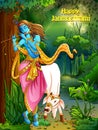 Happy Janmashtami holiday festival background