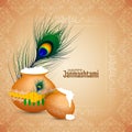 Happy Janmashtami Indian festiveal decorative background