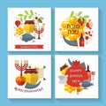 Happy Jewish new year Shana Tova greeting cards