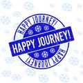 Happy Journey! Grunge Round Stamp Seal for Xmas