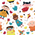 Happy Joy Kids Children Day Seamless Pattern Background Royalty Free Stock Photo