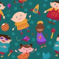 Happy Joy Kids Children Day Seamless Pattern Background Royalty Free Stock Photo