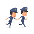 Happy and Joyful Character Constabulary runs and drags his friend to show him something