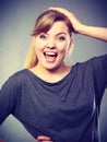 Happy joyful emotional girl portrait. Royalty Free Stock Photo