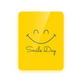 happy and joyous smile day yellow flyer with cheerful face