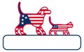 Happy July 4th dog and cat header footer banner Royalty Free Stock Photo