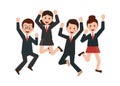 Happy jumping business people celebrating their success Royalty Free Stock Photo