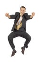 Happy jumping businessman Royalty Free Stock Photo