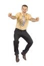 Happy jumping businessman Royalty Free Stock Photo
