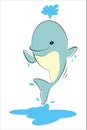 Happy jumping Dolphin Vector Illustration Royalty Free Stock Photo