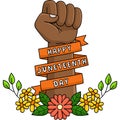 Happy Juneteenth Day Cartoon Colored Clipart