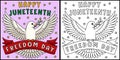 Happy Juneteenth Freedom Day Coloring Illustration