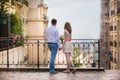 Happy just married couple on Montmarte Royalty Free Stock Photo