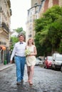 Happy just married couple on Montmarte Royalty Free Stock Photo