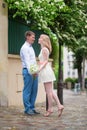 Happy just married couple on Montmarte Royalty Free Stock Photo