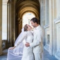 Happy just married couple in Paris Royalty Free Stock Photo