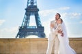 Happy just married couple in Paris Royalty Free Stock Photo