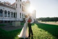 Happy just married young couple celebrating and have fun outdoors Royalty Free Stock Photo