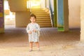 Girl At School Playground On First Day In September. Royalty Free Stock Photo