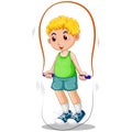 Little boy skipping the rope Royalty Free Stock Photo