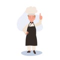 Happy Kid Chef Giving Approval Sign. Kid Chef with Thumbs Up Gesture Royalty Free Stock Photo