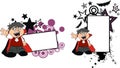 Happy Kid dracula costume cartoon copyspace set Royalty Free Stock Photo