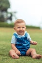 Happy kid laughing. Emotion face joy child. Close up portrait. Little boy smiling. Joyful, funny spring,summer day