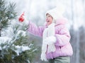 Happy kid making christmas tree decorations Royalty Free Stock Photo