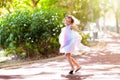 Happy kid playing in summer park Royalty Free Stock Photo