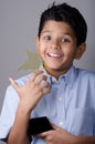Happy kid or student with award. Royalty Free Stock Photo