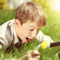 Happy Kid with Tablet Royalty Free Stock Photo