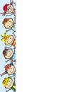 Happy kids, banner, vector icon. Group of girls and boys. Royalty Free Stock Photo