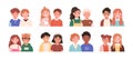 Happy kids couples. Children friends, classmates and siblings pairs portrait. Diverse little smiling boys and girls set Royalty Free Stock Photo