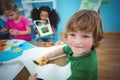 Happy kids doing arts and crafts together Royalty Free Stock Photo