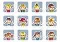 Happy kids,girls and boys, frame, vector icon Royalty Free Stock Photo