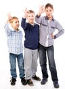 Happy kids giving ok sign Royalty Free Stock Photo