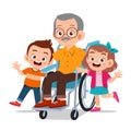 happy kids with grandparent illustration Royalty Free Stock Photo