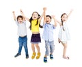 Happy kids jumping and dancing Royalty Free Stock Photo