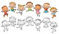 Happy Kids Laughing and Jumping with Joy Royalty Free Stock Photo