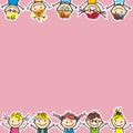 Happy kids, little girls and boys, vector illustration, creative object