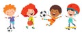 Happy Kids Making Various Sports Royalty Free Stock Photo