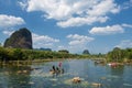 Happy kids play at lake of Klong Rood, Krabi Royalty Free Stock Photo