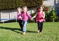 Happy kids playing and running Royalty Free Stock Photo