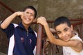 Happy kids playing in the street in giza, egypt