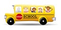 Happy Kids on a Schoolbus Royalty Free Stock Photo