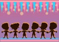 Happy kids silhouette Royalty Free Stock Photo